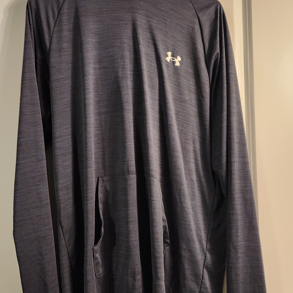 Under Armour Mens Xl Lightweight Gray Long Sleeve Hooded Sweatshirt Shirt NWOT